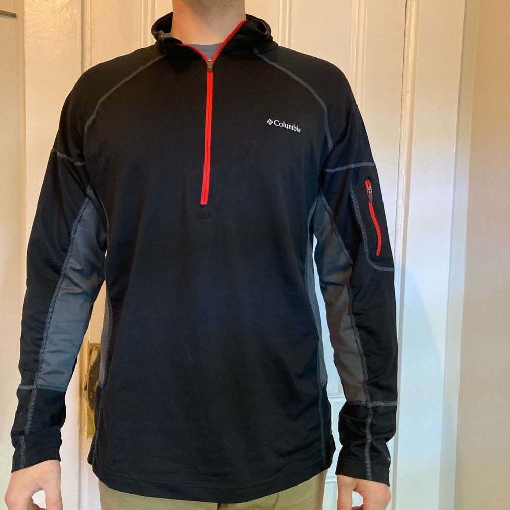Columbia black quart zip size Large